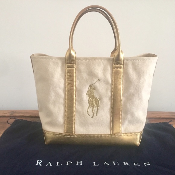 Polo Ralph Lauren Handbags - Ralph Lauren Pony Polo Canvas Tote Bag w/ dust bag